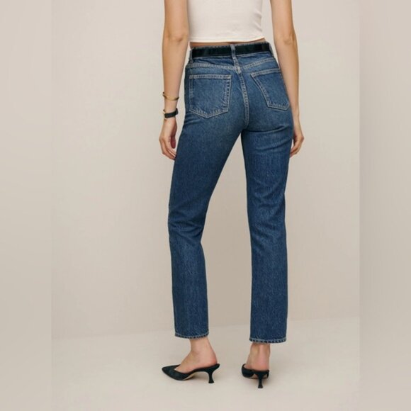 Reformation Cynthia High Rise Straight Cropped Jeans - Picture 3 of 4